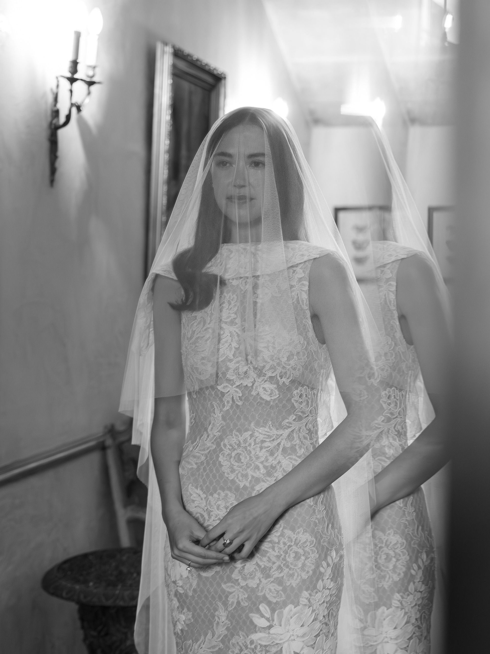 Abbie wearing her wedding dress.