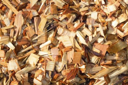 Pile Of Shredded Cedar Mulch