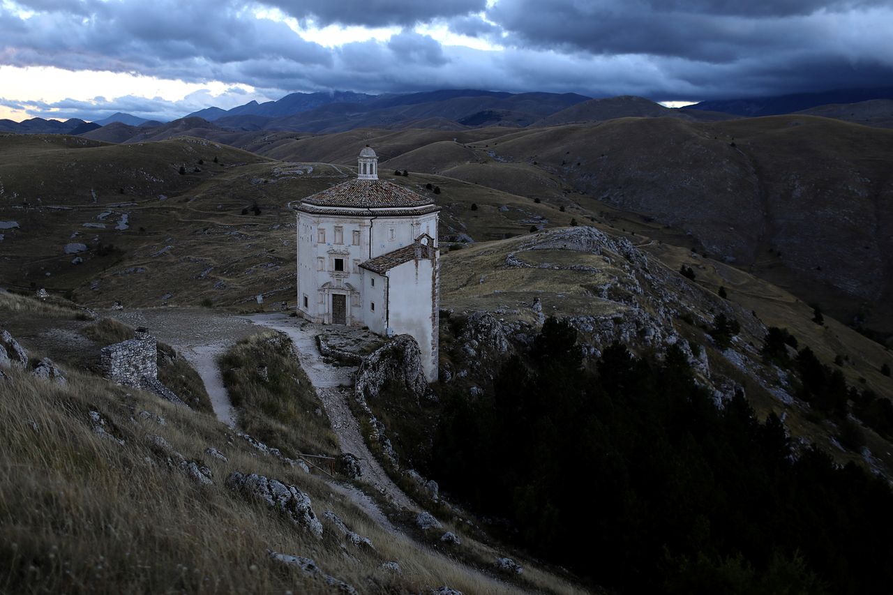 The bare outskirts of Santo Stefano di Sessanio, Sept. 6, 2016.