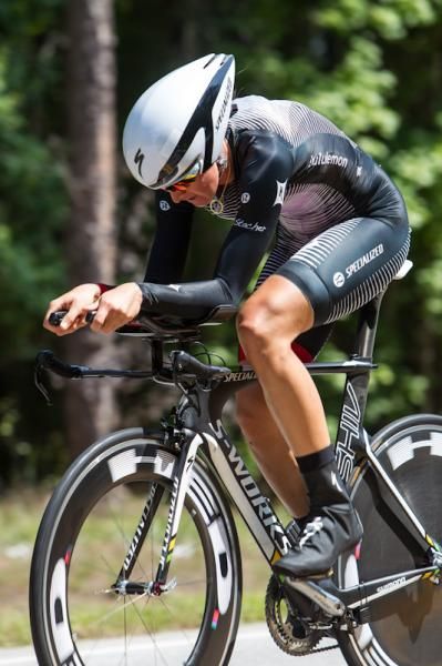 Alli Stacher (Specialized-Lululemon) concentrates on the rough road section.