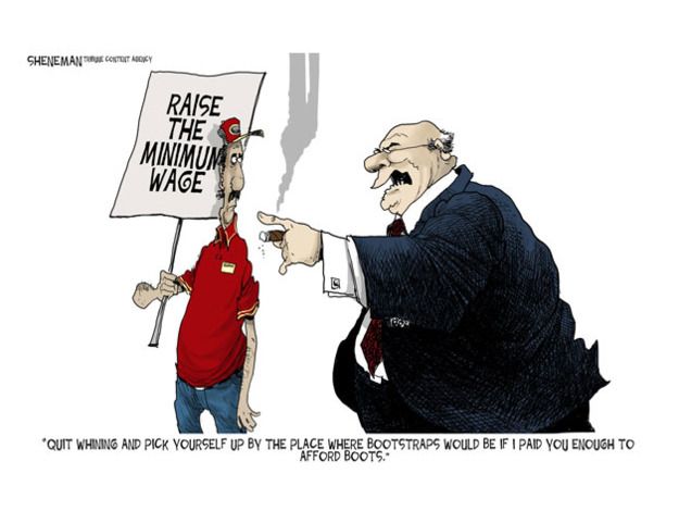 Editorial cartoon minimum wage