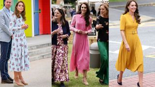 Kate Middleton in a range of Midi dresses