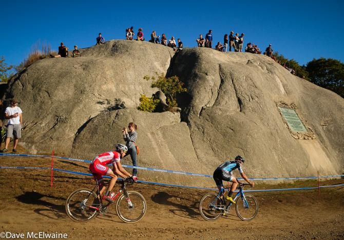Jamey Driscoll (Raleigh Clement) leading Yannick Eckmann past the big rock