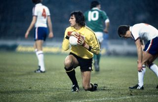 Ray Clemence in action for England against Republic of Ireland in a qualifying match in 1980.