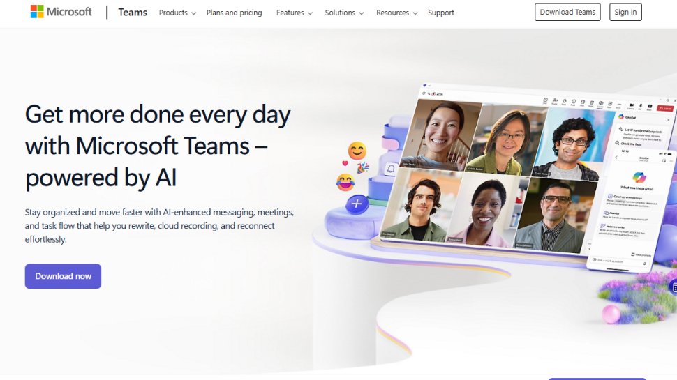 Website screenshot of Microsoft Teams (March, 2026)