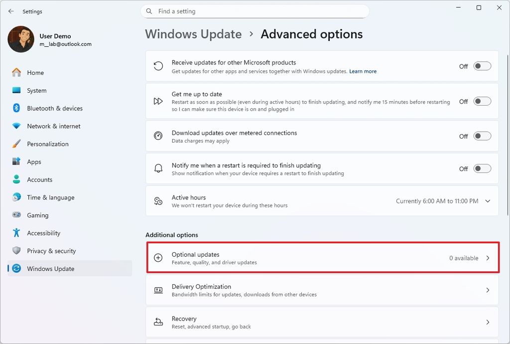 Optional updates