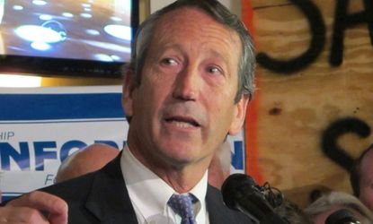 Former Gov. Mark Sanford (R-S.C.) makes a campaign stop in Charleston on March 19.