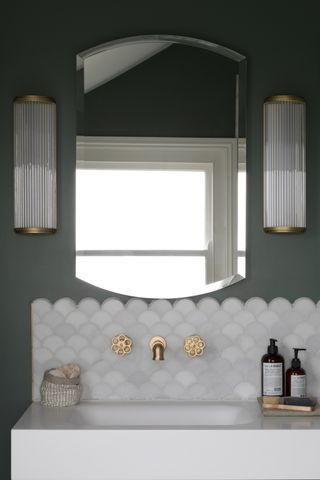 Bathroom basin with mirror