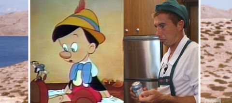 While preparing for the charter&#039;s improvised &quot;Oktoberfest&quot; celebration, producers rightfully pointed out how David uncannily resembles Pinocchio while in costume.