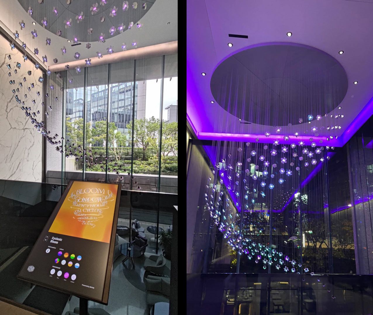 Cooler Master Bloom lighting art installation