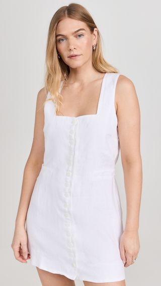 White Mini Dress with a square neckline