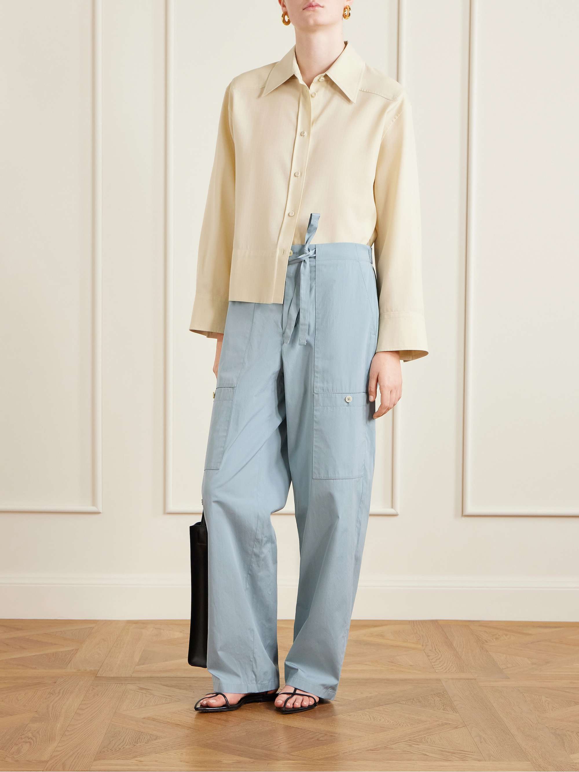 Cotton-Poplin Cargo Pants