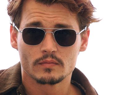 johnny depp, wearing sunglasses, vintage picture