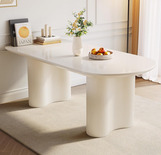 Double pedestal dining table.