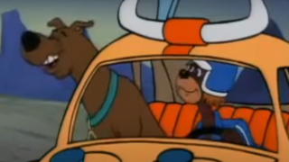 Shaggy and Scooby in Scooby Doo and the Reluctant Werewolf.