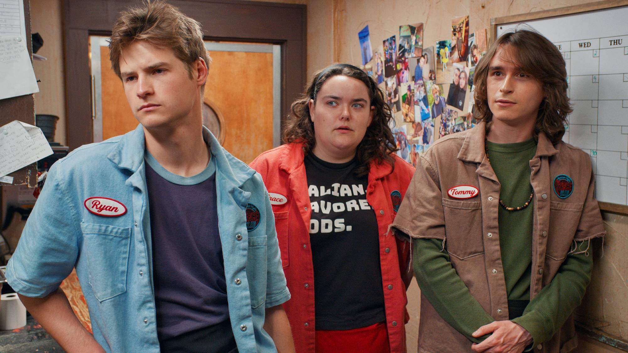 Ryan Micho, Grace Reiter and Tommy Armstrong in "Minimum Wage" on Netflix