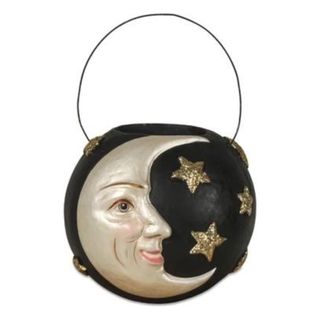 Black bucket with moon and stars