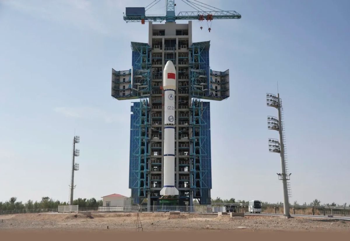 A Long March 2C ready for launch from Jiuquan in August 2021.