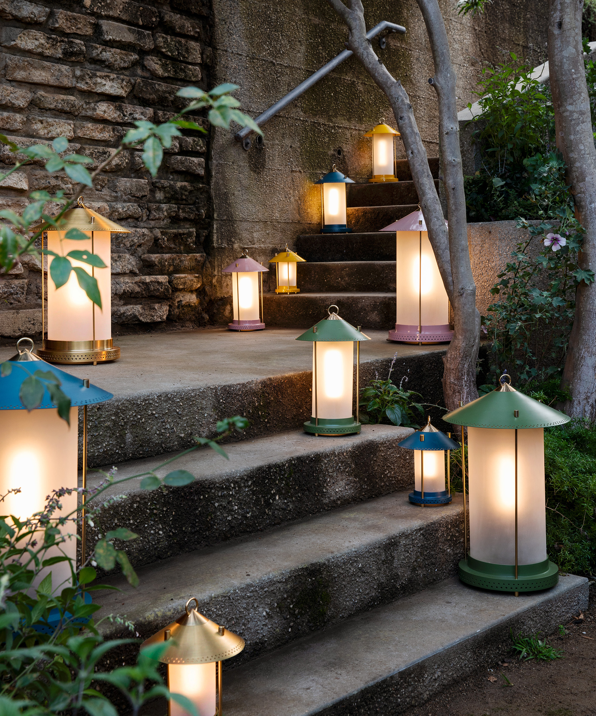 outdoor lanterns on steps