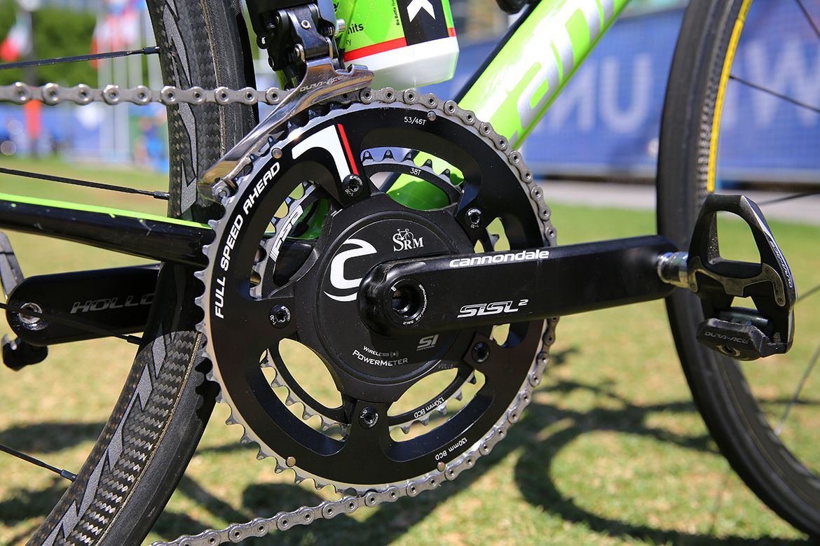 Cannondale-Drapac use the Hollowgram SISL2 cranks with FSA rings and SRM power meters