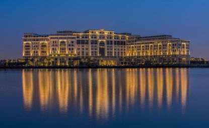 Exterior view of the Palazzo Versace Hotel in Dubai, UAE 