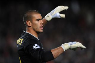 Barcelona goalkeeper Victor Valdes in action against Chelsea in the Champions League in 2009.