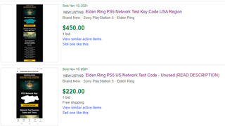 Elden Ring Network Test Ebay listings