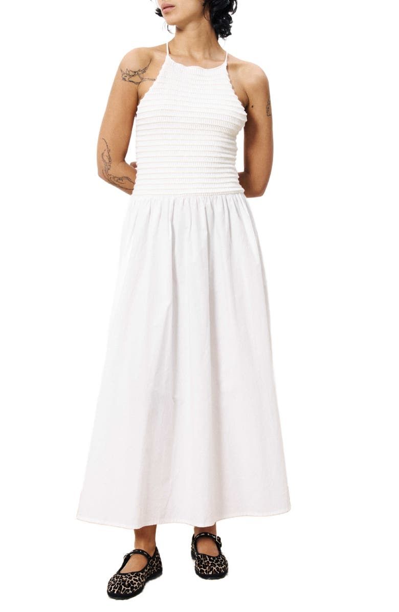Isilda Mixed Media Halter Neck Cotton Dress