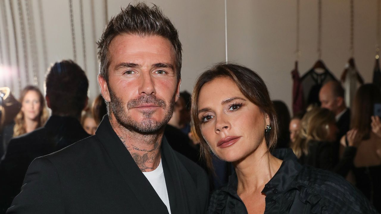 LONDON, ENGLAND - SEPTEMBER 30: David and Victoria Beckham attend Victoria Beckham and Sotheby&#039;s celebration of Andy Warhol with Don Julio 1942 at her Dover Street store, on September 30, 2019 in London, England. (Photo by Darren Gerrish/WireImage for White Company)