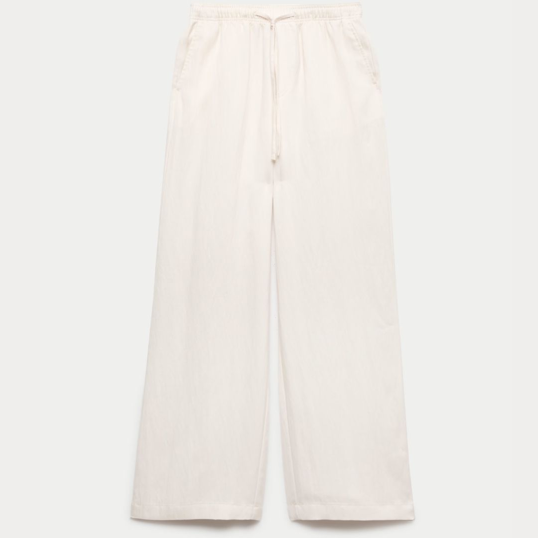 M&amp;amp;S Lyocell Rich Drawstring Wide-Leg Trousers
