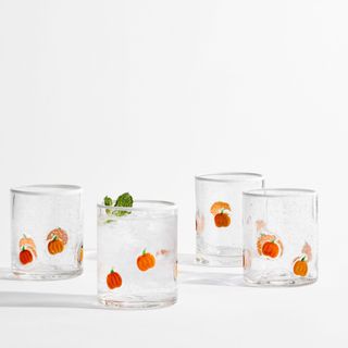 Pumpkin designs on glassware