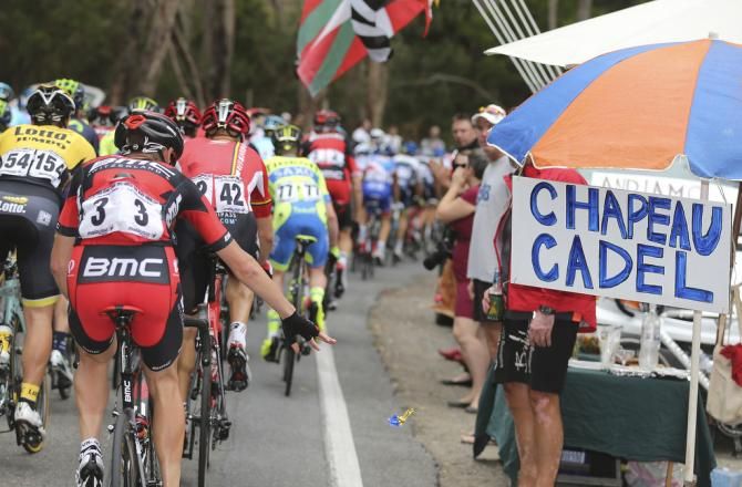 There was lots of support for Cadel Evans on the roadside