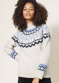 Heart longline Fairisle jumper was £76, now £60 | Whitestuff.com