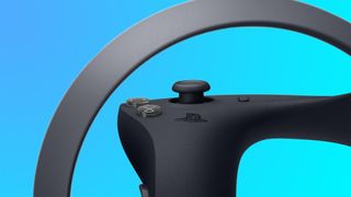 Sony PS5 next-gen VR controller on blue background