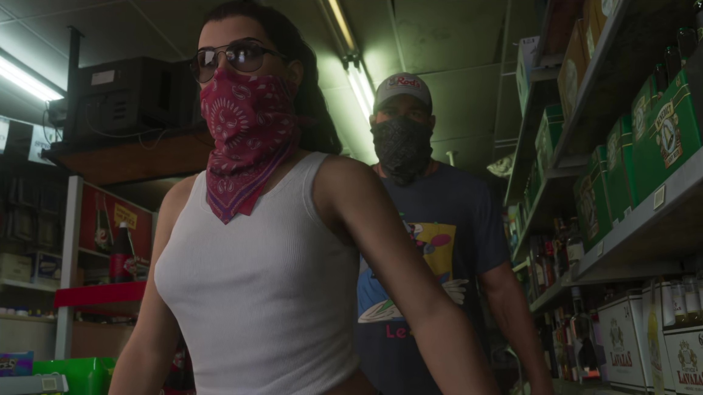 GTA 6 - Jason and Lucia robbing a gas station