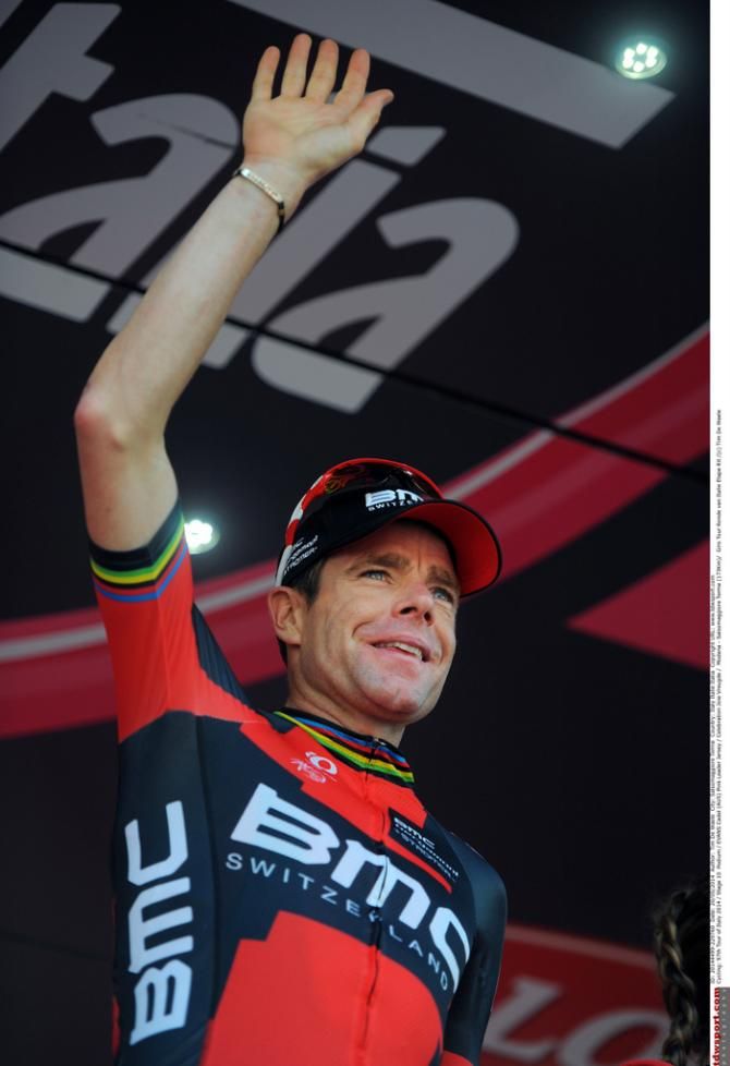 Cadel Evans (BMC) up on the podium