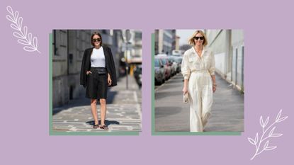 street style influencers wearing summer outfits for work