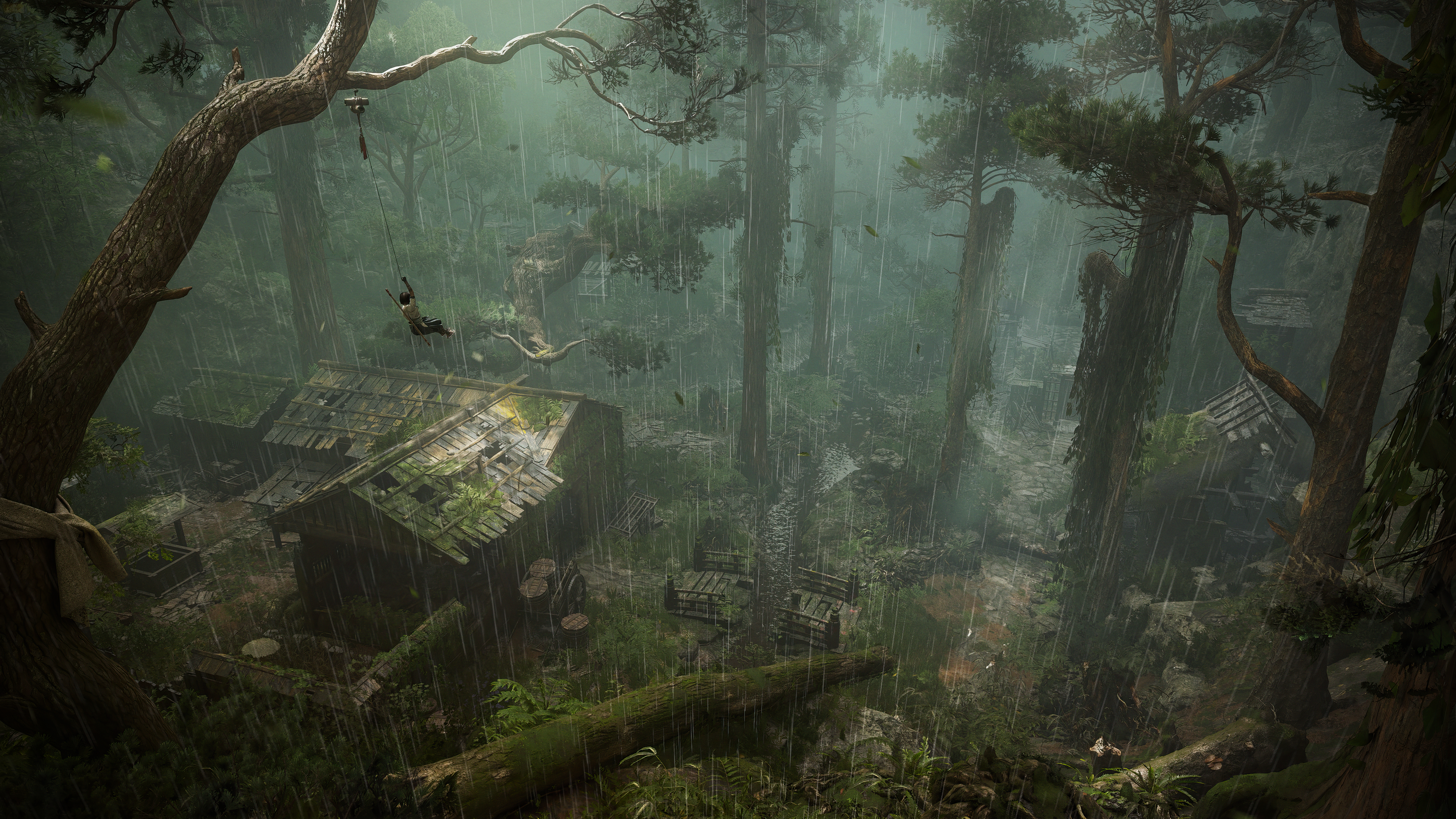 Assassin&#039;s Creed Shadows Claws of Awaji gameplay showing a very overgrown swamp