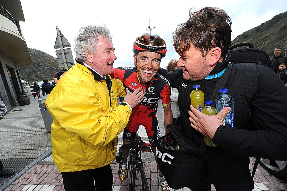 Samuel Sanchez (BMC) smiles after winning stage 4 at Pais Vasco