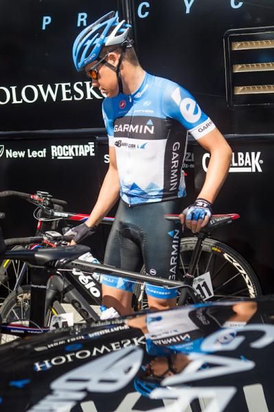 Tom Danielson at the Garmin-Barracuda bus