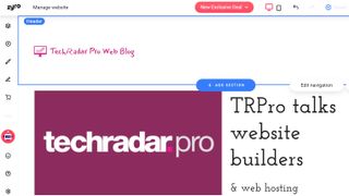 A screenshot of a TechRadar Pro blog created using Zyro website builder