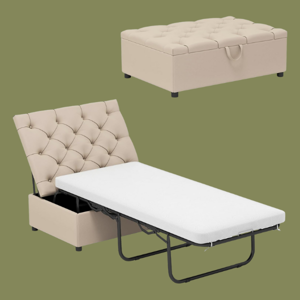 COSTWAY, Costway Folding Sofa Bed With Mattress