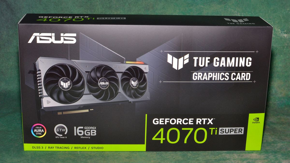 Asus RTX 4070 Ti Super TUF Gaming card photos and unboxing