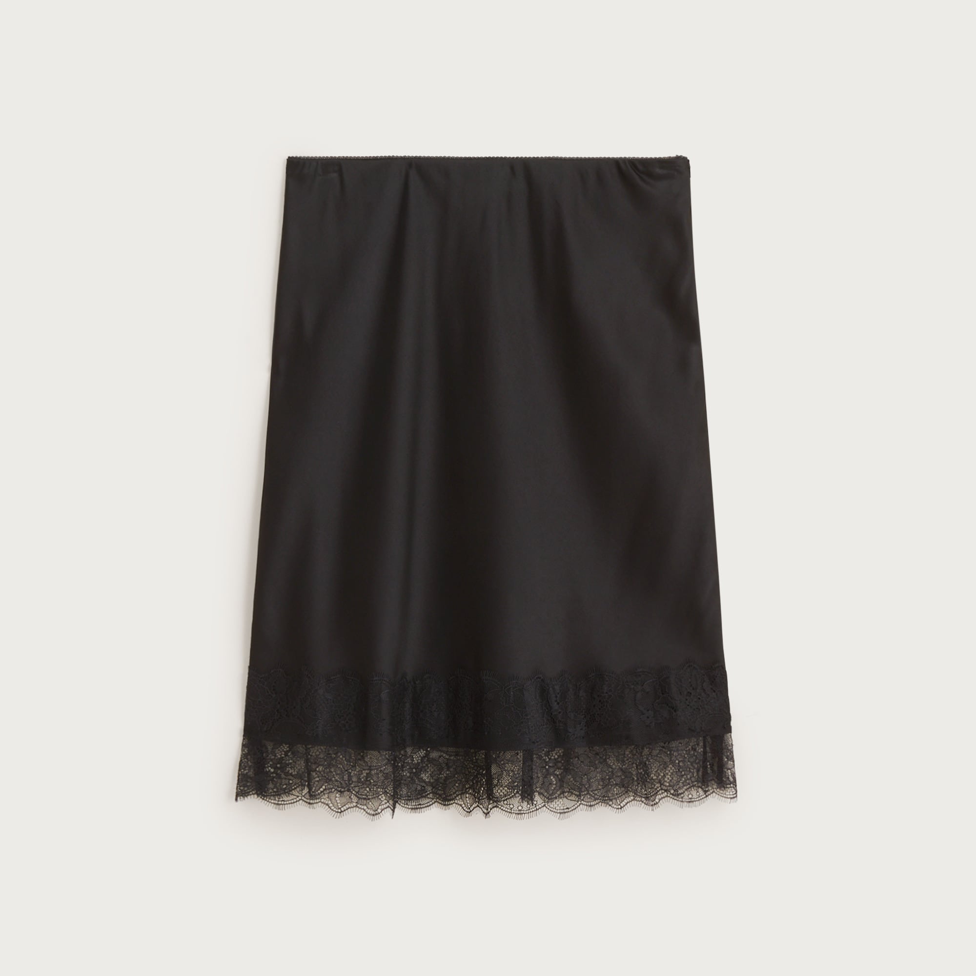 Gwen Lace-Trim Slip Skirt in Luster Charmeuse