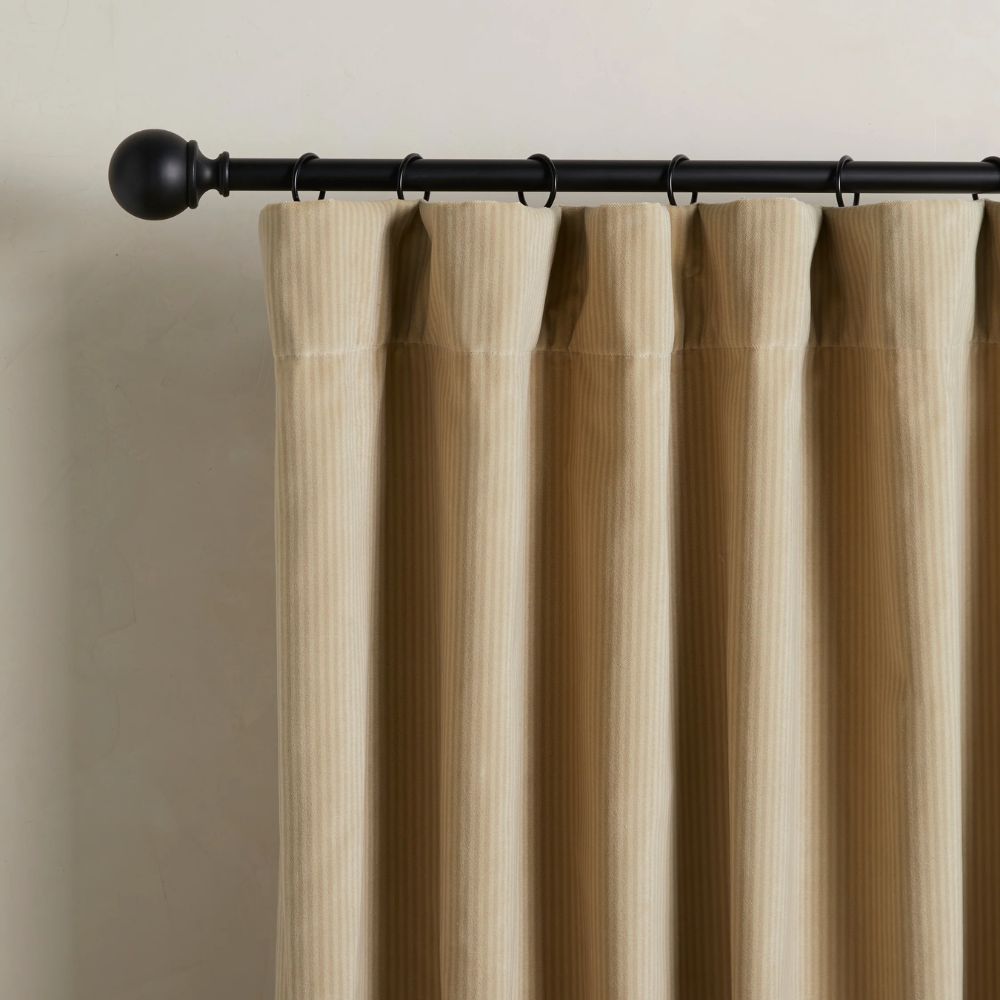 Striped Velvet Curtain Panel by Sarah Sherman Samuel