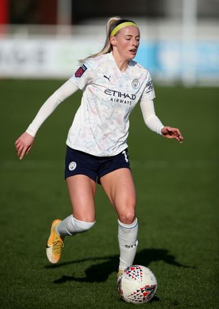 Chloe Kelly missed a penalty for Manchester City (Nick Potts/PA)