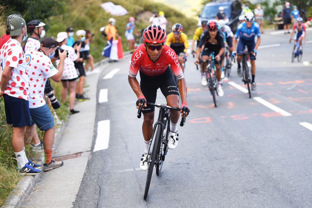 Nairo Quintana (Arkéa-Samsic) on the offensive on stage 8 of the 2020 Tour de France