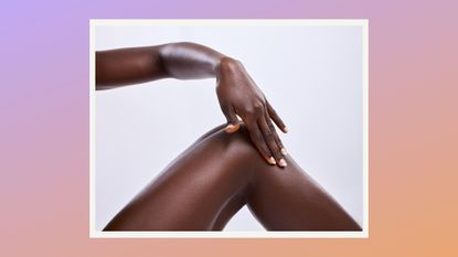 Collage o fimage showing woman's smooth leg