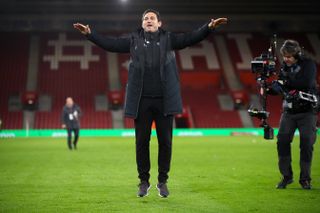 He celebrated following Derby's shoot-out win over Southampton in the FA Cup third round replay