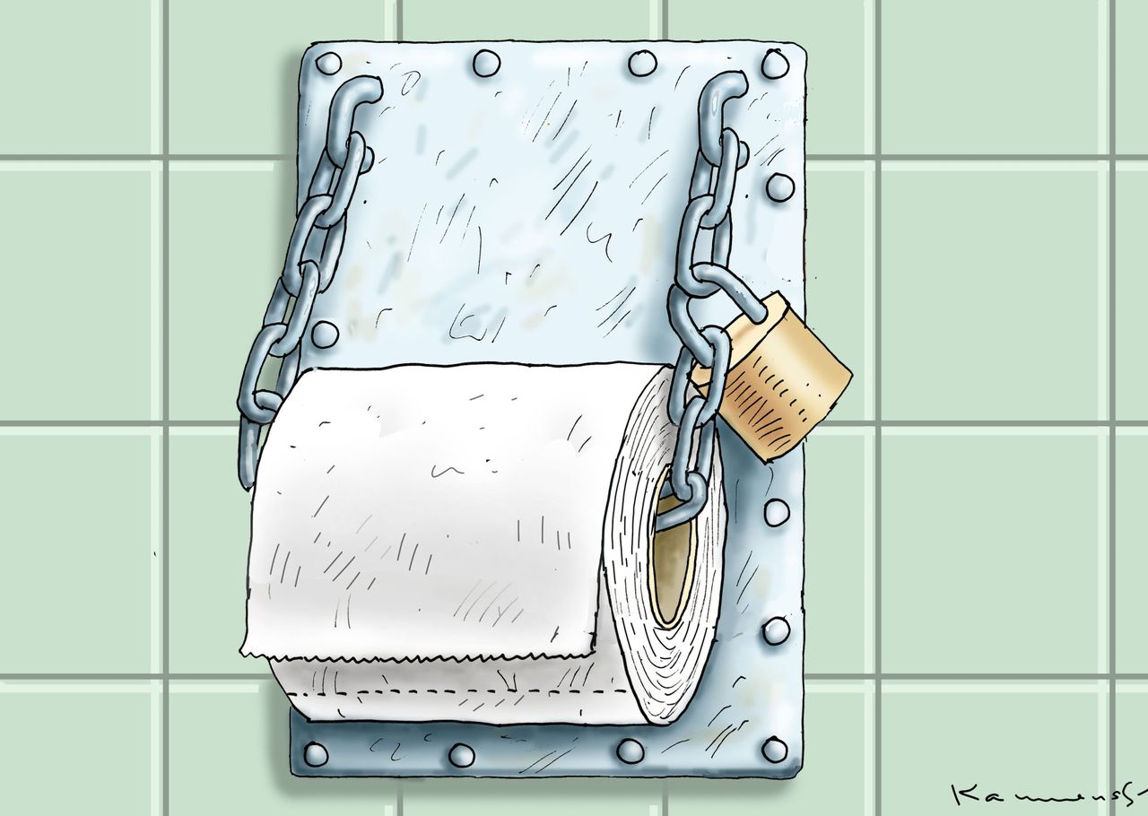 Editorial Cartoon U.S. toilet paper lockdown panic bulk shopping&amp;amp;nbsp;